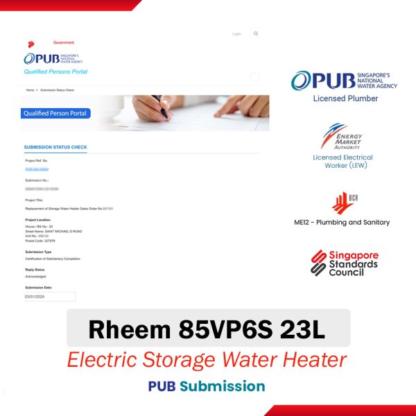 Rheem 85VP6S Electric Storage Water Heater PUB Submission